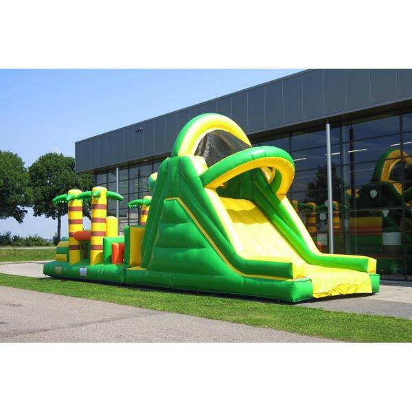 Plato PVC Green Rent Inflatable Obstacle Course Backyard Inflatable Outdoor Play Equipment