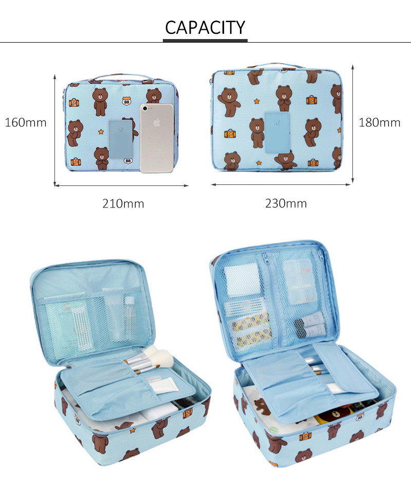 Beauty Waterproof Travel Zipper Portable Makeup Cosmetic Bags