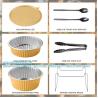 Buy cheap 270mm Diameter 3100ml Air Fryer Thickened Food Storage Golden Aluminum Foil Pot Containers FKitchen Cooking Baking from wholesalers