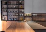 2800mm Modern Aluminum Door Dark Brown Modern Kitchen Cabinets