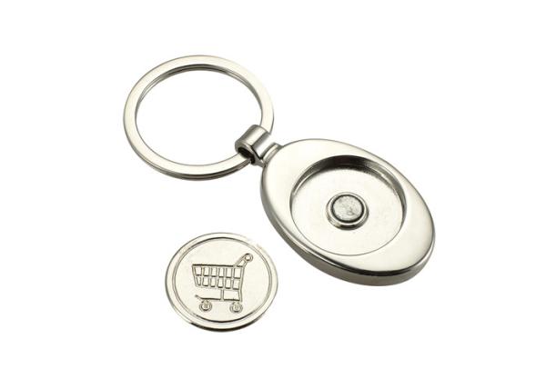 Buy cheap Ellipse Trolley Token Shopping Car Coin Metal Keychain Holder Keyring from wholesalers