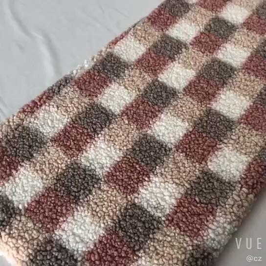 Buy cheap Plaid Printed Sherpa Fleece Fabric 300gsm For Upholstery Hometextile Handbag from wholesalers