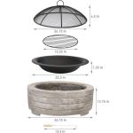 Charcoal Barbecue Grill Fire Pit Bowl for Outdoor Patio Garden Bonfire Camping