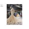 Buy cheap Sling Gold Tailor Made Prom Dresses Deep V Neck Lace Fishtail Beaded Shawl from wholesalers