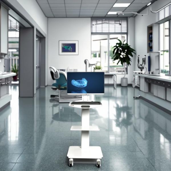 Buy cheap Dental Hospital Equipment Computer Mobile Dental Cart Mobile Hospital Trolley Stainless Steel Mobile Cart With Brake from wholesalers