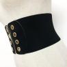 Buy cheap PU Black Dress Belt Womens 12cm Strap Zipper Elastic Band Connection from wholesalers