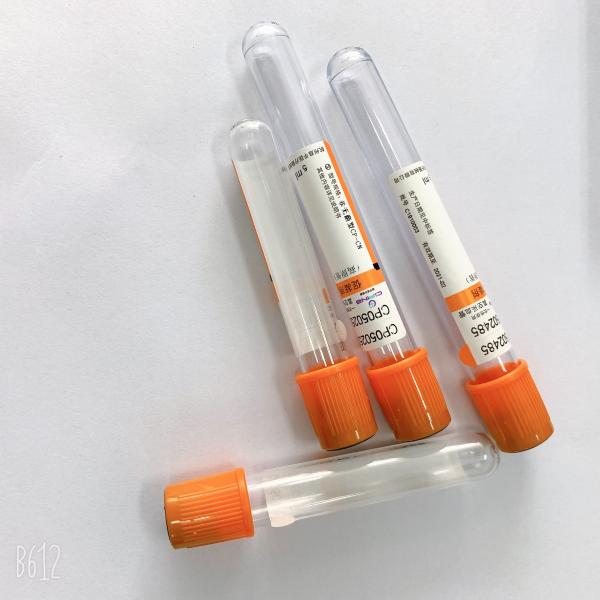Buy cheap Bcs PET 13*75mm Orange Top Blood Tube Smooth Inner Surface Leakage Proof from wholesalers