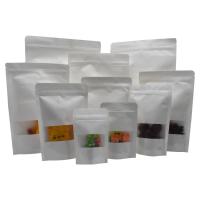 Buy cheap White Frosted Window Zipper 700g Kraft Paper Pouches product