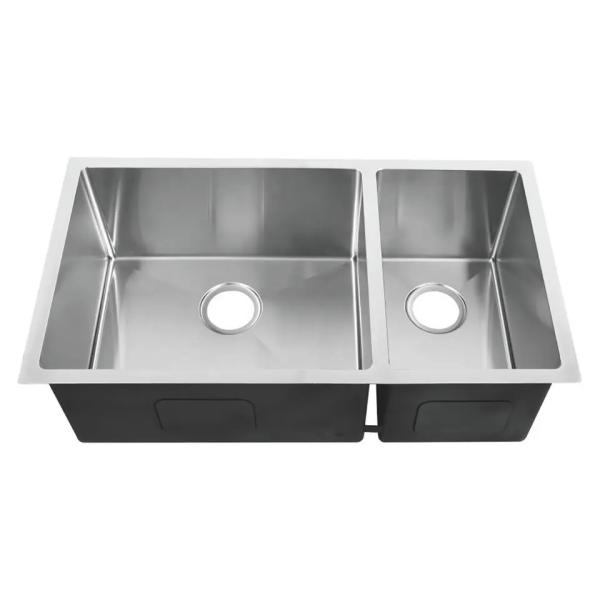 Factory Price SUS304 Undermount 32 Inches Double Bowl Stainless Steel Kitchen