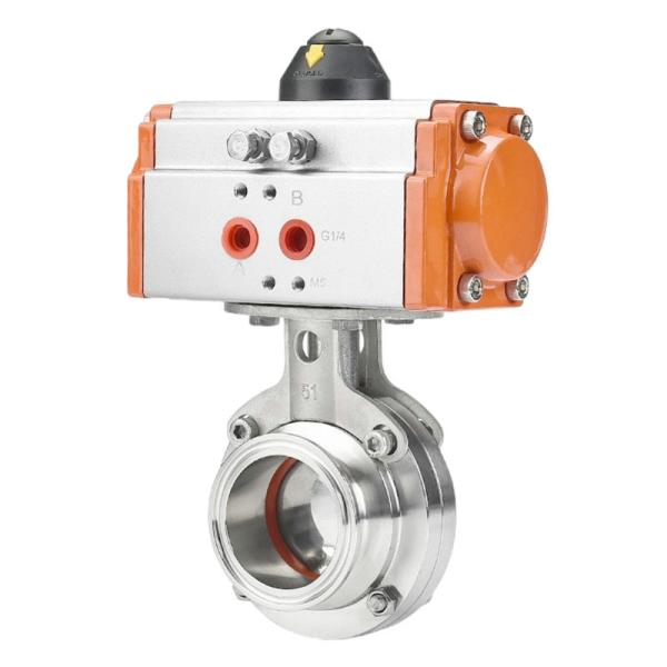 Buy cheap EPDM PTFE Seal Material 2 inch Tri Clamp Sanitary Butterfly Valve with Pneumatic Actuator from wholesalers