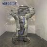 Buy cheap Indoor Lighting Curved Brushed Stainless Steel Metal Interactive Art Sculpture from wholesalers