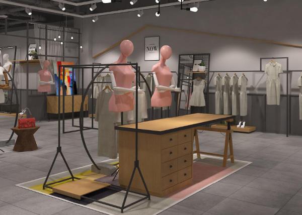 Buy cheap Shopping Mall Garments Shop Display Fixtures With Hanging Rack And Shelf from wholesalers