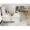 Buy cheap Modern Beige Stainless Steel Kitchen Cabinet With High-Low Design Quartz Countertop from wholesalers