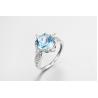Buy cheap Blue Gemstone Sterling Silver Rings For Women Lightweight 2.5g Blue Stone Jewelry from wholesalers