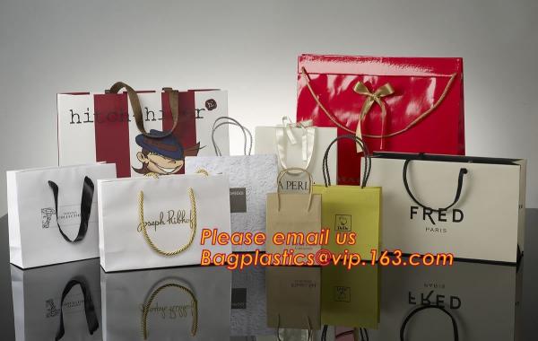 custom Christmas kraft paper material with stamping logo shopping bag, paper