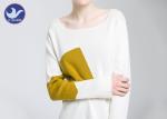 Buy cheap Contrast Color Womens Knit Pullover Sweater Graph Pattern Knitting Side Slit Top from wholesalers