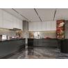 Buy cheap Fadior Modern Stainless Steel Kitchen Cabinet with Blush Red Accent And Extended Sinstered Stone Island from wholesalers