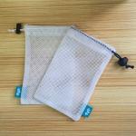 Small Net Lingerie Wash Bag , Nylon / Jute Drawstring Laundry Net Bag