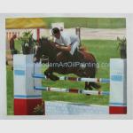 Photo Custom Oil Portraits Horse Race Oil Painting Handmade On Canvas
