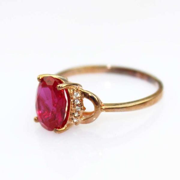 Buy cheap Rose Gold Plated Jewelry 7x9mm Oval Pink Cubic Zircon Silver Ring(R243) from wholesalers
