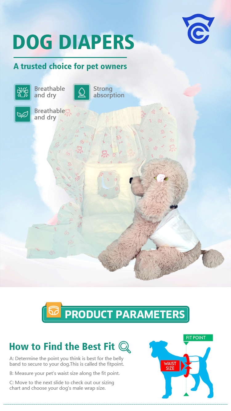 Pet Diaper Disposable Male Wrap No Leakage Soft Dog Diaper with Tissue Lining Advantage