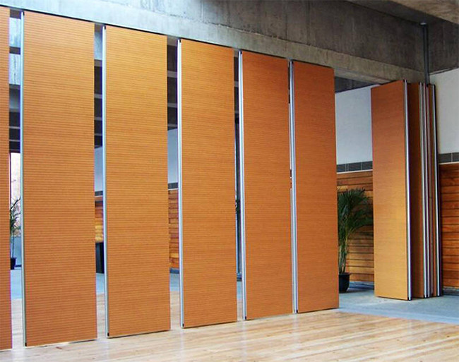 Office Yellow Acoustic Operable Wall With Door 2M 3.8M Height