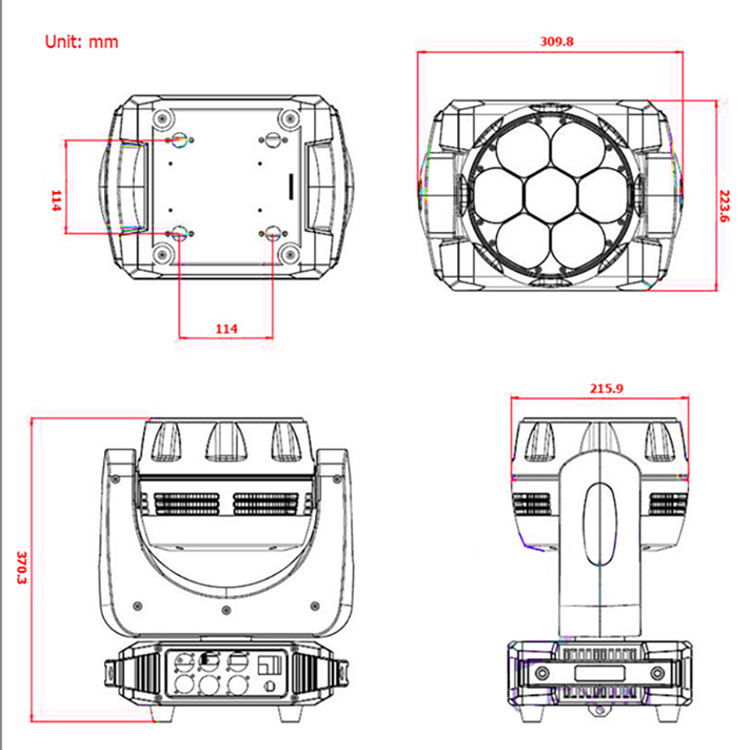 7*40w Moving Head Beam Ideal for Wedding Stage DJ Lights Decoration at Bar Night Club