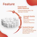 Pharmaceutical HDPE Plastic Pill Bottle Press Screw Cap Empty Medicine Bottles