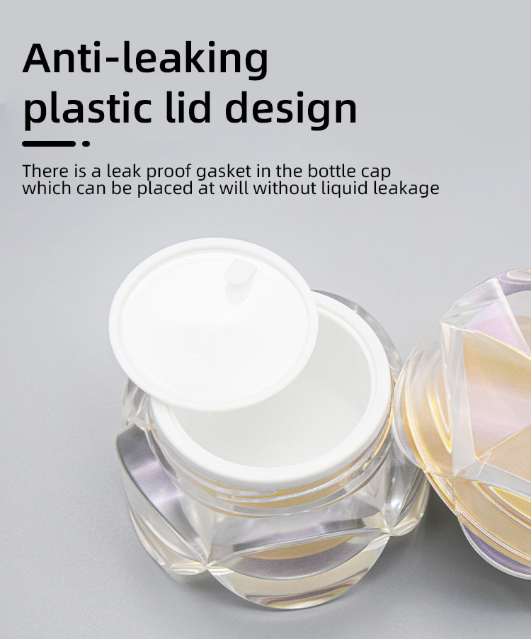 30g 50g Acrylic Cream Jar Color Customized Flower Shape