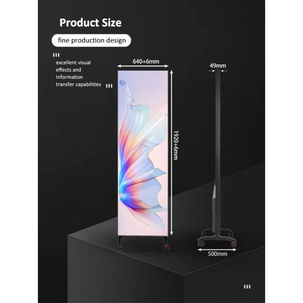 Factory Supply Indoor Foldable LED Full Screen Digital Poster Display Screen