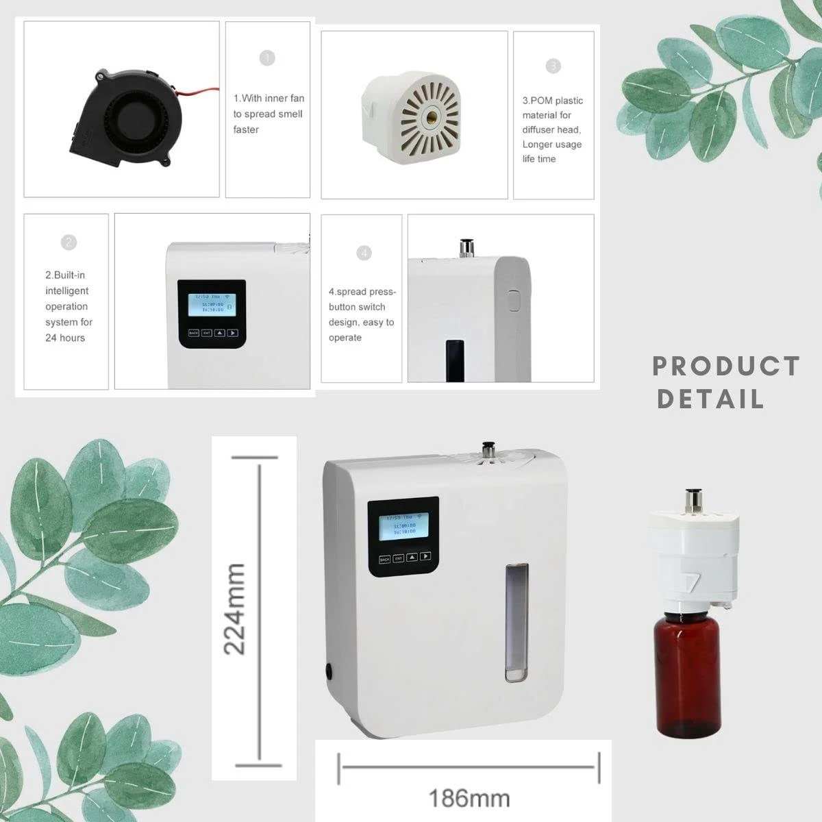 HOMEFISH WIFI Smart HVAC Scent Diffuser 300ML Home Fragrance Diffuser