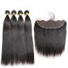 Buy cheap Straight 13 X 4 Lace Front Virgin Brazilian Hair 3 Bundles Natural Color from wholesalers