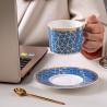 Buy cheap Reusable Floral Decal Design Porcelain Cup And Saucer Set Ceramic Turkish Coffee Tea Cup from wholesalers