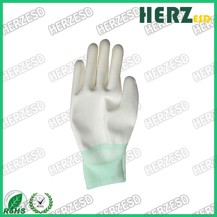 Electronic Workshop ESD Safe Gloves, Anti Static Work Gloves PU Finger Tip Coating