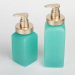 Luxury Gold Top Press Pump Green Body Lotion Container Packaging Plastic Shampoo