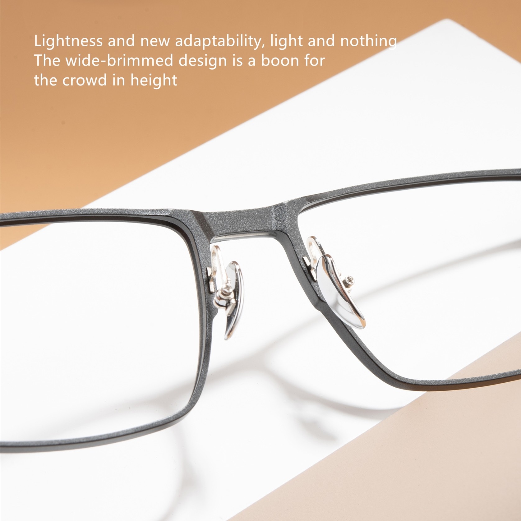 Business Glasses Titanium Clip On Square Aluminum Glasses Frame