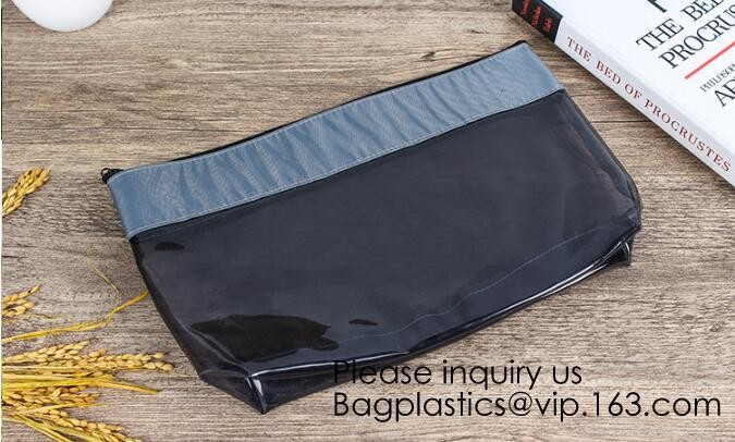 Clear Eva Pvc Bag With Zipper Swimwear Packaging Bag,Holographic Trendy Cosmetic Pvc Bag Portable Travel Makeup Bag