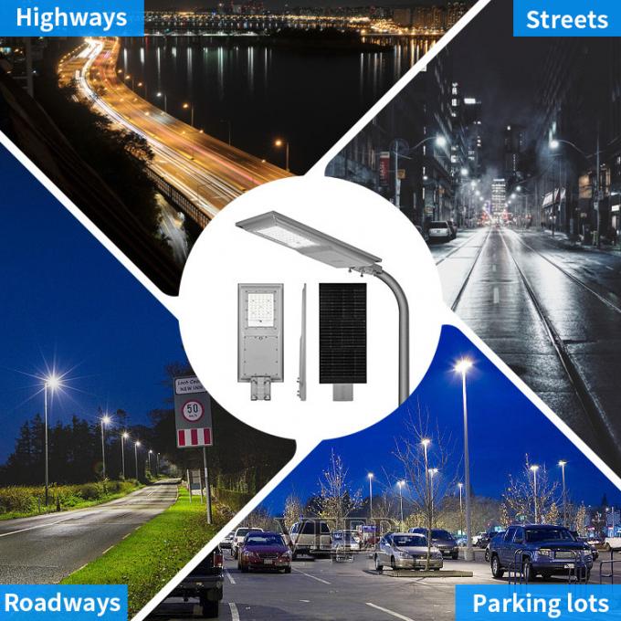 100W Solar Powered LED Street Lights ABS Housing SMD 2835 LED Chip 7000lm All In One 5