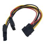 4 Pin Male 1 To 2 * 4 Pin Famale IDE 4 Pin Sata Power Y Cable