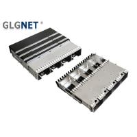 Buy cheap One Piece Metal Sfp Port Connector 4 Ports With Heat Sink EMI Springs product