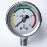 Buy cheap 2" 40 MPa Lower Mount Manometer 1/4 NPT Colorful Dial All Stainless Steel Pressure Gauge from wholesalers