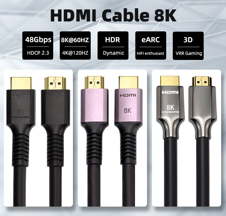 8k HDR Optical HDMI Cable 48G EARC Active Aluminum Zinc HDMI Cable