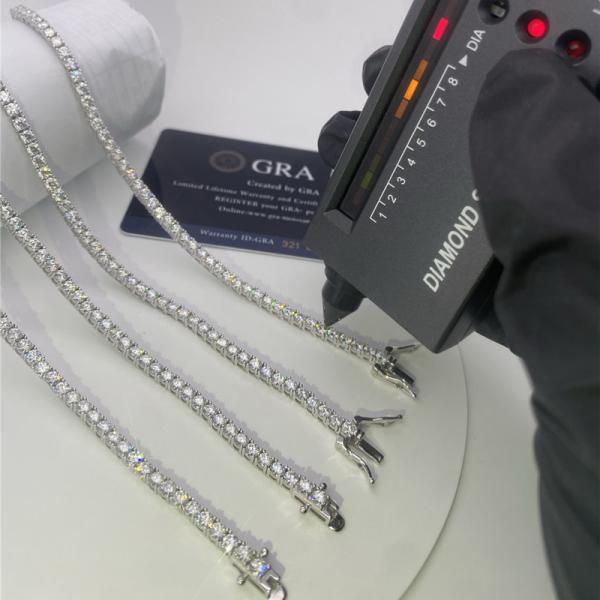 Buy cheap OEM Moissanite Diamond Tennis Necklace Claw Setting Moissanite Necklace Mens In USA from wholesalers