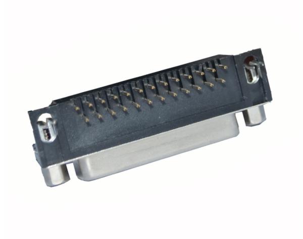 Buy cheap 90 Degree 25 Pin D Sub Male Connector Two Rows Female DR With Back Shell from wholesalers