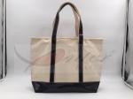 Beige Canvas Washable Tote Bag , Personalized Canvas Tote Bags 32*29.5*13.5 Cm