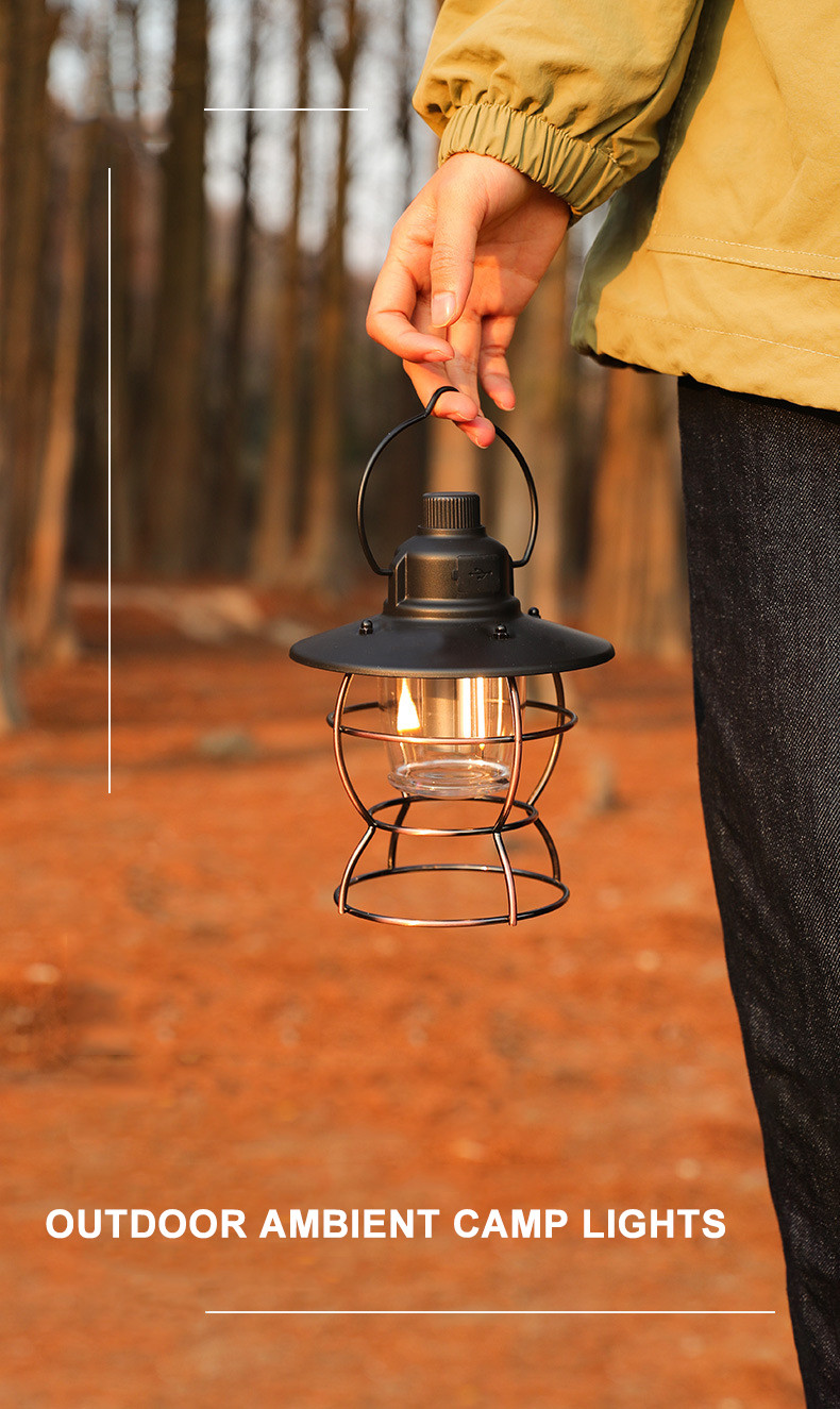 Retro Atmosphere Rechargeable Tent Horse Lamp 4500mAh Outdoor Portable