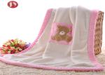 100% Polyester Knitted cute Animal embroidery Baby Blanket China Factory Supply