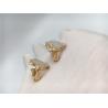Buy cheap Vintage Alhambra 18K Gold Earrings With White Mother Of Pearl / Clover Leaf Shape from wholesalers