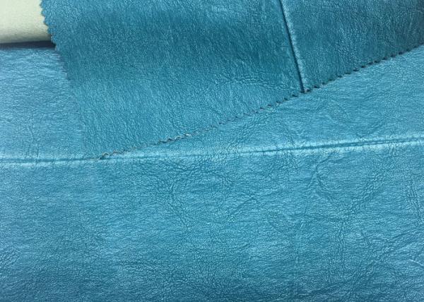 Buy cheap 330 Gsm Blue PU Washed Leather 100% Rayon Backing For Garment 0.60 Mm Thickness from wholesalers