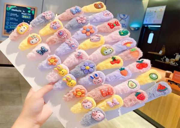 Buy cheap kids plush hair clip Hair accessories Baby cute hair bb hair clip Girl princess hair accessories from wholesalers